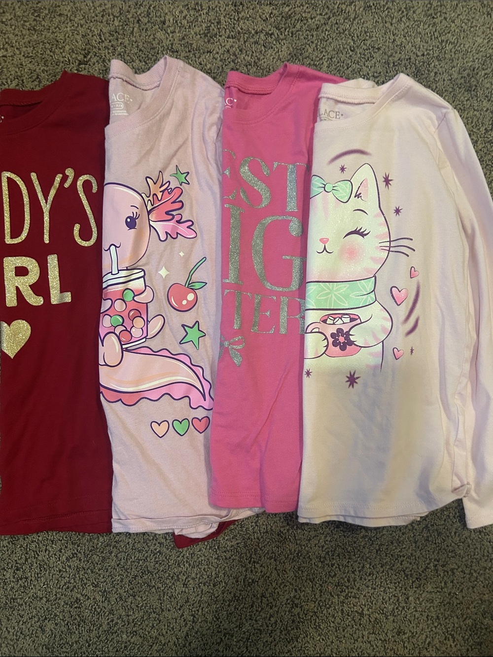 Kids Long Sleeve Pink Cat & Sweets Pajama Top - Girls